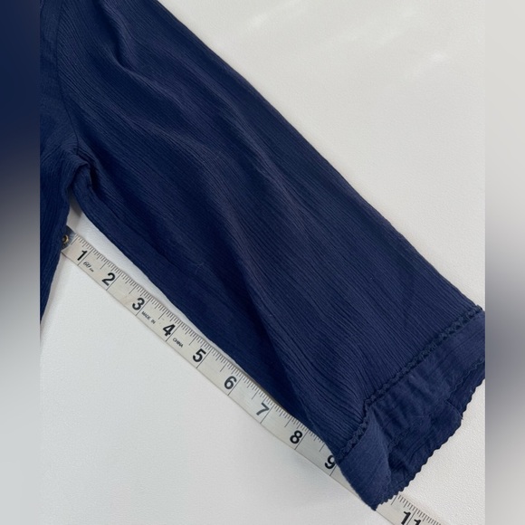 Orvis 100% Cotton Gauze Pin Tuck Boho 3/4 Sleeve Blouse Small - Picture 6 of 9